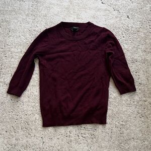 J. Crew Women’s Cashmere Burgundy Crewneck Sweater in Burgundy